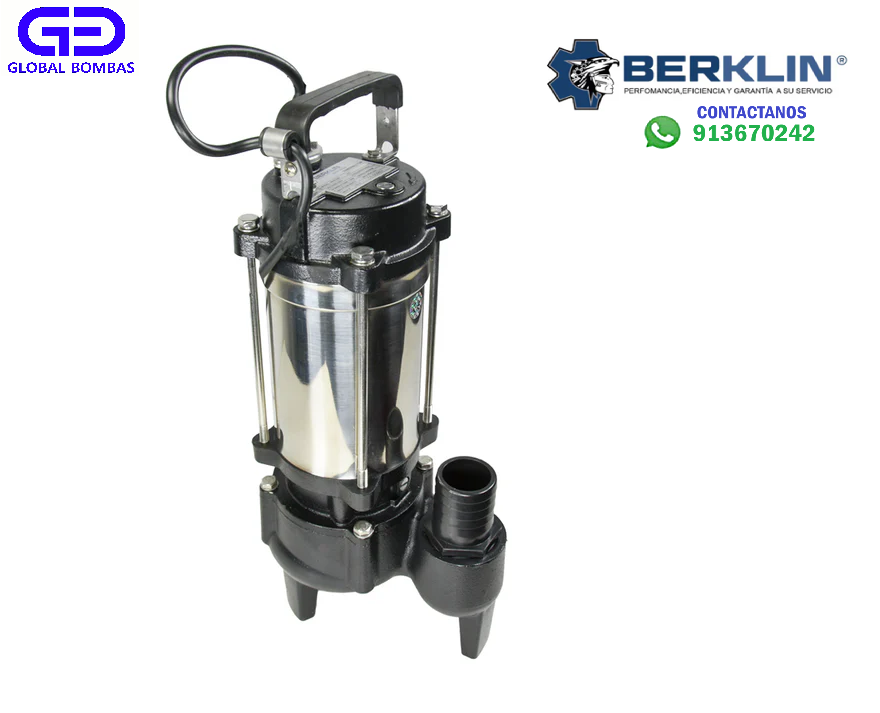 BOMBA DE AGUA SUMERGIBLE VORTEX DE 1 HP PARA AGUAS RESIDUALES - Imagen 3
