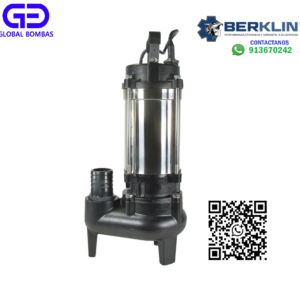 BOMBA DE AGUA SUMERGIBLE VORTEX DE 1 HP PARA AGUAS RESIDUALES